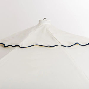 Sombrillas comerciales de lujo para mesa de jardín de 7 pies, parasol para exteriores, algodón blanco, Bali, <span class=keywords><strong>patio</strong></span> trasero, sombrilla con ribete azul marino oscuro - Product Image 5