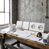 Interrupteur mural rétro simple pôle 1/2/3 voies 16A 250V carré à bouton-poussoir en PC compatible application pour la maison