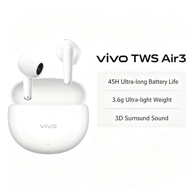 2026 VIVO TWS Air3 In-Ear Earbuds with ANC & IP54 Waterproof 45 Hours Playtime Hi-Fi Sound Premium Cool Wireless Headphones