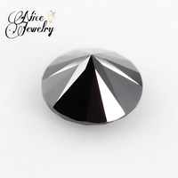Belle pierre de moissanite noire ronde, cabochon, pierre centrale en moissanite noire, pierre précieuse de couleur D, pierre de moissanite en vrac