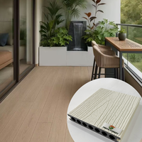 Plancher en bois-plastique WPC blanc pour extérieur, imperméable, pour terrasses de jardin, patios et escaliers extérieurs