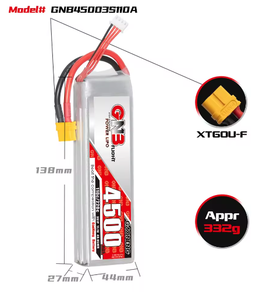 Batterie Lipo GAONENG GNB à décharge rapide 4500 mAh 3S 11.1V 110C 220C XT60 pour jets <span class=keywords><strong>EDF</strong></span>, camions et avions - Product Image 2