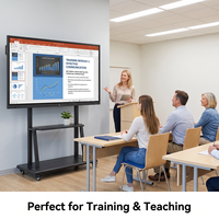 Pizarra Interactiva 4K de 110 Pulgadas para Sala de Reuniones, Pizarra Inteligente con Pantalla Táctil de 20 Puntos, Intel Core, 16 GB de RAM, Marco Metálico, para Oficina Corporativa