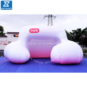 Tente publicitaire gonflable en forme de nuage rose pour l'extérieur - Product Image 1