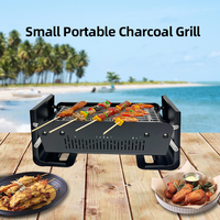 Barbecue portable en acier inoxydable pour camping, grillades au charbon de bois en plein air
