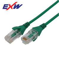 Câble de raccordement fin en PVC vert de 0,5 m, 28-32 AWG STP, prix en gros pour câbles de communication fins Cat5e, Cat6, Cat6A
