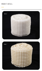 4.5 "X 10 Yards 12 Rangées En Plastique Perle Diamant Maille Wrap Rouleau Étincelle Strass Ruban pour La Fête De Mariage - Product Image 3