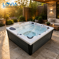 Bain à remous chauffé LOVIA Garden Design, jacuzzi chinois, spa à hydromassage, baignoire à économie d'énergie, bain à remous extérieur pour villa