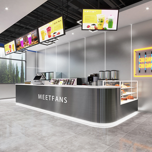 Tùy chỉnh hiện đại thép không gỉ cà phê quầy bar cho nhà hàng ăn uống Cửa hàng đồ nội thất cho quán cà phê sữa trà truy cập thiết kế cửa hàng - Product Image 2