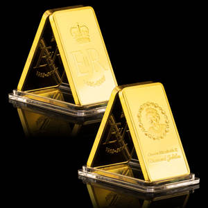 Barre d'or <span class=keywords><strong>Elizabeth</strong></span> II Reine du Royaume-Uni Cadeau de collection Souvenir plaqué or Bullion commémoratif - Product Image 1