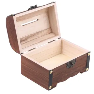 Creative High-quality Vintage Wooden Box For Saving Money Home Storage Box