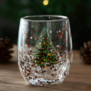 Ly Giáng Sinh hai lớp bán buôn, có lớp cách nhiệt và nắp, ly thủy tinh chịu nhiệt cao cấp Star Wish - Product Image 3