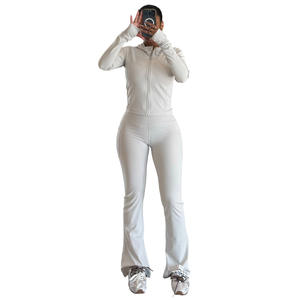 GL6806 Set Yoga Solido a Maniche Lunghe, <span class=keywords><strong>Aderente</strong></span>, Asciugatura Rapida, con Tasche e Cerniera, per Fitness, Corsa e Sport all'Aperto - Product Image 5