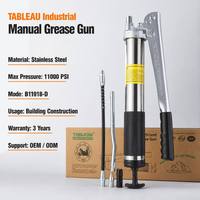 Pistola de Engrase Manual de Doble Engranaje de 11000 psi, Juego de Herramientas Manuales para Ahorrar Trabajo, Pistola de Engrase de Alta Presión con Manguera para Mantenimiento