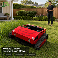 Cortadora de Césped Inalámbrica con Control Remoto, Cortadora de Césped Todoterreno con Orugas y Frenos para Trabajos de Jardinería