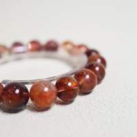 Bracelet de vitalité en quartz hématoid rouge, cristal fantôme du sang, courage, chakra racine, force et chance, talisman de guerrier