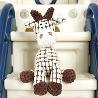 Jouet à mâcher en peluche âne mignon qui couine avec rembourrage en coton doux