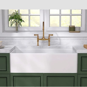 <span class=keywords><strong>Lavello</strong></span> da <span class=keywords><strong>cucina</strong></span> in ceramica stile rustico americano, a vasca singola, con frontale a grembiule, semi-incassato, profondo, per uso domestico - Product Image 5
