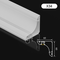 Profilé en aluminium LED pour éclairage linéaire de plafond et d'armoires avec couvercle en PC PMMA