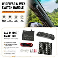 Panel de Interruptores de 6 Canales con Manija, Accesorios Profesionales 4x4, Controlador Inalámbrico de 12V/24V CC para Toyota HIACE