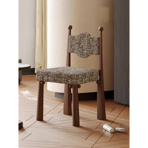 Sedia da Pranzo in Legno Massello Stile Francese Nordico Vintage con Schienale Imbottito - Arredamento Casa - Product Image 2