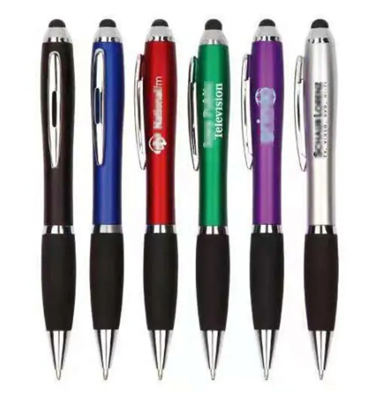 M006 OEM Led Light Up Gift Soft Touch Screen Pen Custom Logo Stylus Pen For Promotion