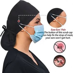 Grade Hospital <b>Scrub</b> <b>Caps</b> for Healthcare Staff Doctors Nurses Adjustable and Breathable Cotton - Product Image 5