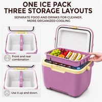 Glacière Thermique Pliable 10L/16L Légère avec Couvercle Anti-Fuite, Écologique et Isolée, Conception Portable pour le Camping et l'Utilisation en Extérieur