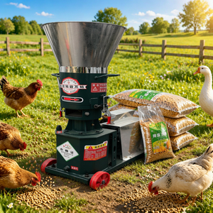Machine à granulés d'aliments pour volailles à matrice plate, une machine multifonctionnelle pour la production de granulés d'aliments pour animaux, destinée à la transformation des aliments pour poissons, poulets et bovins - Product Image 1