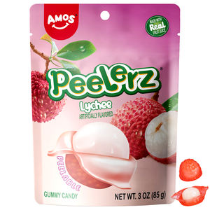 Doces Amos Peelerz 3oz, Balas Macias, Gomas Descascáveis, Gelatina de Fruta, Goma de Lichia - Product Image 1