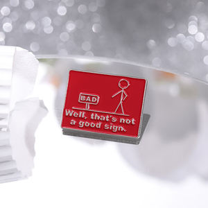 Sming pimleri karikatür çöp adam emaye broş metin iyi değil iyi bir işareti alaşım sırt çantası rozeti giyim aksesuarları hediye - Product Image 2