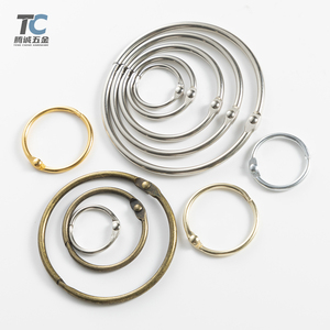 Sản xuất tại Trung Quốc 50 mét Vòng kim loại cho ràng buộc Loose-Leaf tài liệu giấy da và rèm cửa cuốn sách bằng đồng vòng karabiner - Product Image 1