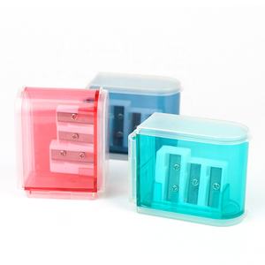 2025 Новая красочная прозрачная точилка для карандашей в форме прямоугольника с 3 отверстиями - Product Image 2