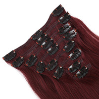 Uramy klip mulus dalam jepitan rambut manusia sambungan rambut manusia ganda