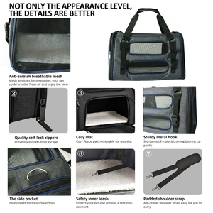 बिल्लियों और कुत्तों के लिए ब्रांडेड सनन पोर्टेबल पालतू वाहक पालतू यात्रा वाहक बैग - Product Image 5