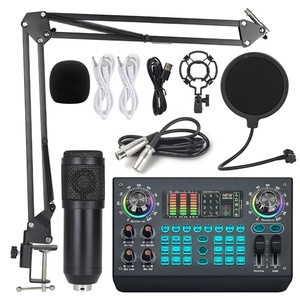 Microphone à condensateur professionnel BM800 C100, carte son, suppression du bruit, éclairage RVB, haute sensibilité, utilisation sur ordinateur de bureau, en direct - Product Image 2