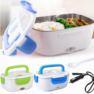 Fiambrera eléctrica de acero inoxidable para el hogar 2 en 1 con bolsa de transporte Calentador de alimentos portátil para uso seguro en la cocina - Product Image 1