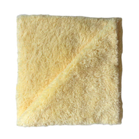 Serviette de lavage de voiture en microfibre double face à poils longs, en polaire corail, sans ourlet, ultra-absorbante, technique de tissage épaissie