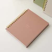 Carnet à spirales, journal de pleine conscience, reliure dorée, couverture rigide en cuir PU, format A5, logo personnalisé, agenda quotidien pour le bureau, cadeau