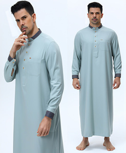 Túnica Marroquí de Alta Calidad para Hombre, Nueva Colección Verano 2026, Manga Larga, Informal, Transpirable, de Poliéster con Detalles Metálicos - Product Image 3