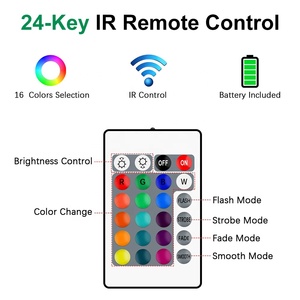 ESann Télécommande sans fil à 24 touches avec gradateur <span class=keywords><strong>LED</strong></span> <span class=keywords><strong>RGB</strong></span> et connecteur DC, charge maximale 72W pour SMD 5050 3528 2835 - Product Image 2
