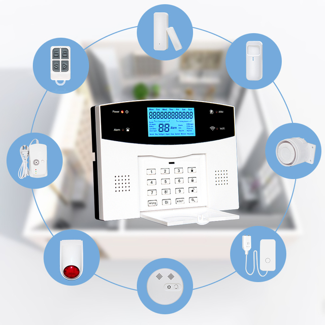 Wholesales Tuya Anti-theft Alarm 433MHz Wireless + GSM SMS Home Burglar Security Alarm System With Keyboard and Phone Call