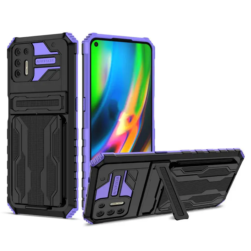 MAXUN 전화 케이스 Shockproof 범퍼 휴대 전화 커버 신용 카드 홀더 모토로라 모토 G9 플러스 G20 G30 G 전원 21 케이스