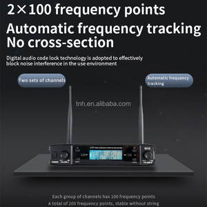 TNH-Micrófono de Karaoke inalámbrico <span class=keywords><strong>profesional</strong></span> <span class=keywords><strong>PM</strong></span>- WX8 Sistema de micrófono inalámbrico de mano UHF de 2 canales para puesta en escena - Product Image 2
