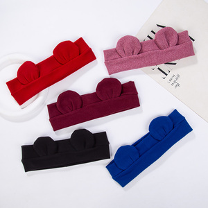 Double Bear Ears <strong>Baby</strong> <strong>Headbands</strong> Elastic Soft Faux Cashmere <strong>Headband</strong> For Boys And Girls Headwraps - Product Image 1