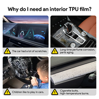 Stiker TPU tidak terlihat untuk Chery Tiggo 8 Pro, Film Aksesori Interior mobil Panel angkat jendela dasbor navigasi tengah konsol