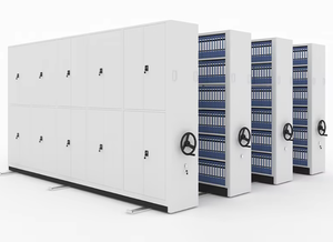 Étagères compactes mobiles en métal modernes, rangements en acier pour économiser de l'espace, armoires à dossiers mobiles, revêtement en poudre, usage commercial - Product Image 3