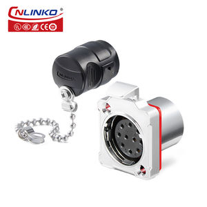 BD24 промышленный водонепроницаемый металлический женский штыревой разъем IP68 10 Pin штекер Кабельный разъем - Product Image 3