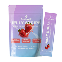 Aeglewell OEM Bandes de gelée pour la digestion - Enzymes douces, saveur fraise sans sucre, favorise la digestion naturelle, la santé intestinale