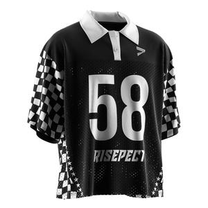 Camiseta Retro de Fútbol Americano con Cuello Polo, Transpirable y de Secado Rápido, Diseño Holgado, Perfecta para Conjuntos Modernos - Product Image 5